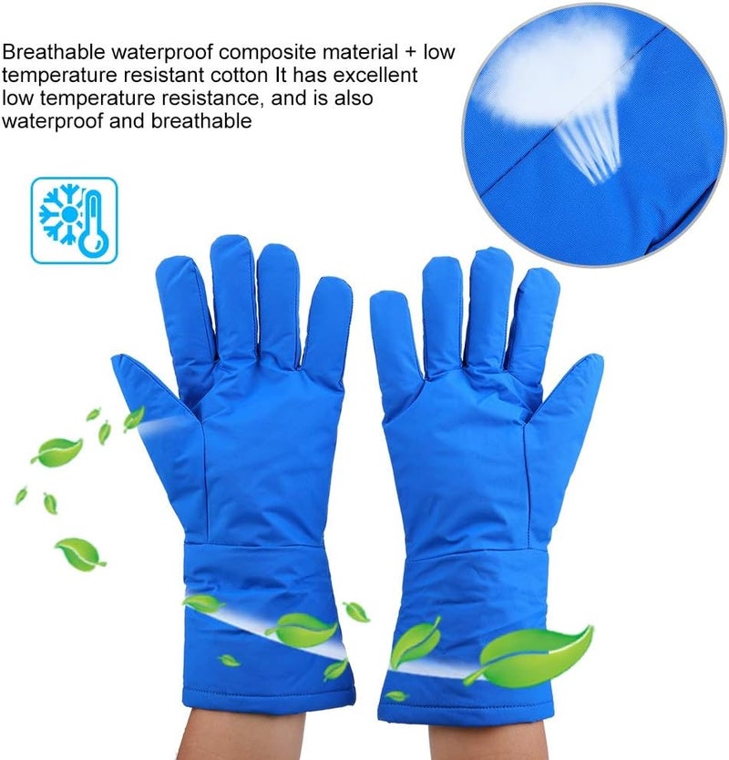 DAUERHAFT Cryogenic Gloves Breathable Blue Ski Gloves -200¡æ to -360¡æ Freeze Protection Cold Storage Liquid Nitrogen Protective Long Cuff - Image 3